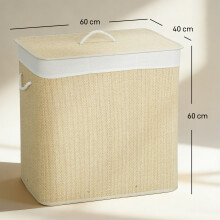 Cesto Ropa Sucia Beige 60 x 40 x 60 cm