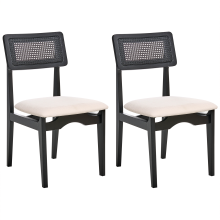 Set of 2 Dining Chairs RUBONIA Wood Black