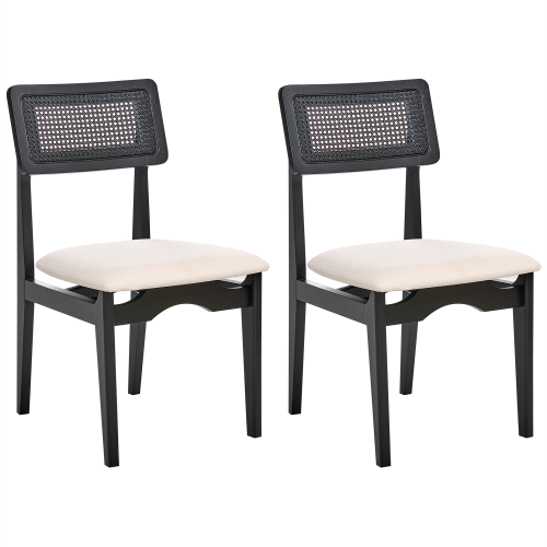 Beliani Set of 2 Dining Chairs RUBONIA Wood Black