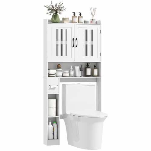 Homcom Mueble sobre Inodoro Blanco 80 x 19.5 x 170 cm