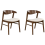 Beliani Set of 2 Dining Chairs LILLY Fabric Brown/ Off-White 1