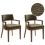 Beliani Set of 2 Dining Chairs DALBO Boucle Brown/Green 1