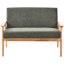 Sofa 2 Seater ESRUM Fabric Light Brown/ Green