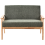Beliani Sofa 2 Seater ESRUM Fabric Light Brown/ Green 1