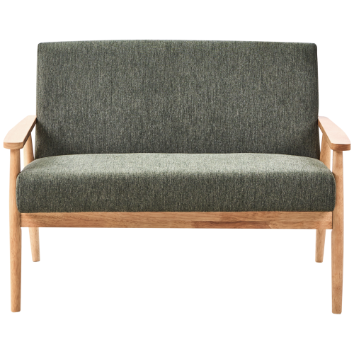 Beliani Sofa 2 Seater ESRUM Fabric Light Brown/ Green