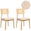 Beliani Set of 2 Dining Chairs EMBAR Wood Light Brown/ Light Beige 1