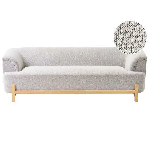 Beliani Sofa 3 Seater ALNOR Fabric Light Grey