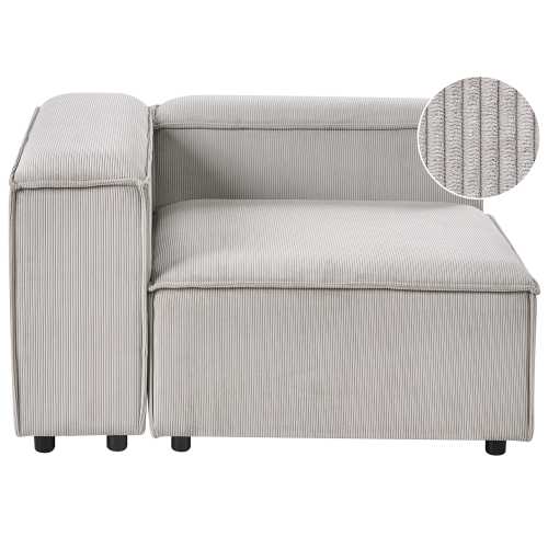 Beliani Corner Seat ARDAL Corduroy Taupe Right Hand
