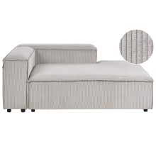 Left-Hand Chaise Longue ARDAL Corduroy Taupe