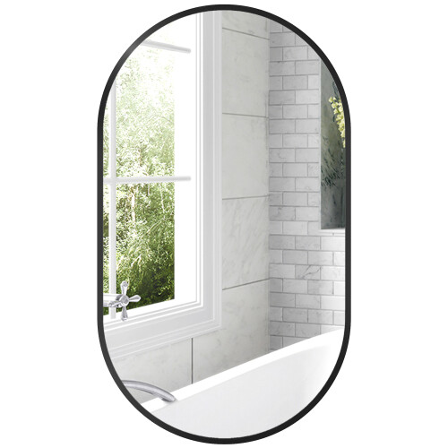 Homcom Espejo de Baño Negro 40 x 70 x 3 cm