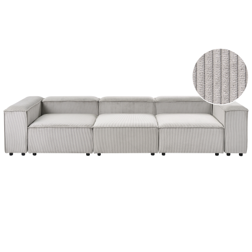 Beliani Modular Sofa 3 Seater ARDAL Corduroy Taupe