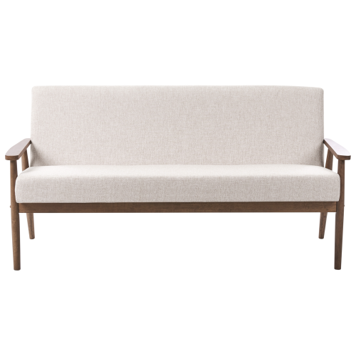Beliani Sofa 3 Seater ESRUM Fabric Dark Brown/ Beige