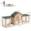 PawHut Conejera de Madera Marrón 210 x 45.5 x 84.5 cm 6