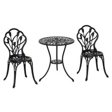 Conjunto de Bistró Negro 42.5 x 47.5 x 89 cm