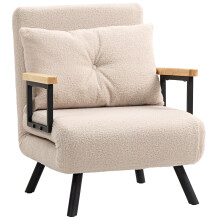 Sofá Cama Individual Beige 63 x 73 x 81 cm
