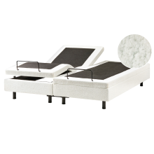 Adjustable Bed without Headboard Boucle DUKE 160 x 200 cm (EU King Size) Off-White