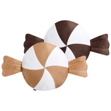 Set of 2 Decorative Cushions WHIRL CANDY 60 x 60 cm Fabric Brown/ White Christmas Motif
