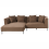 Beliani Corner Sofa 3 Seater SATER Fabric Brown Right Hand 1