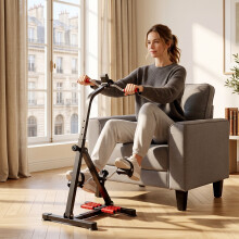 HOMCOM Pedal Rehabilitation Exercise Bike for Seniors and Elderly Black&Red