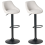 Beliani Set of 2 Bar Stools MEDULIN Swivel Fabric Light Grey 1