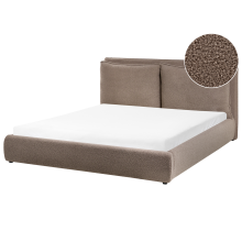 Bed Boucle BAJONNA 160 x 200 cm (EU King Size) Brown