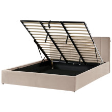 Ottoman Bed DREUX Velvet Taupe 180 x 200 cm (EU Super King)