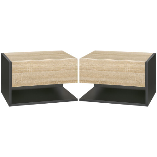 Homcom Mesas de Noche Bicolor 46 x 30 x 30 cm