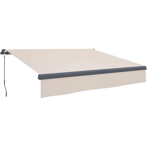 Outsunny Toldo Manual Retráctil Beige 295 x 200 x 400 cm