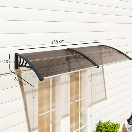 Outsunny Marquesina Exterior Marrón 195 x 75 x 23 cm 2