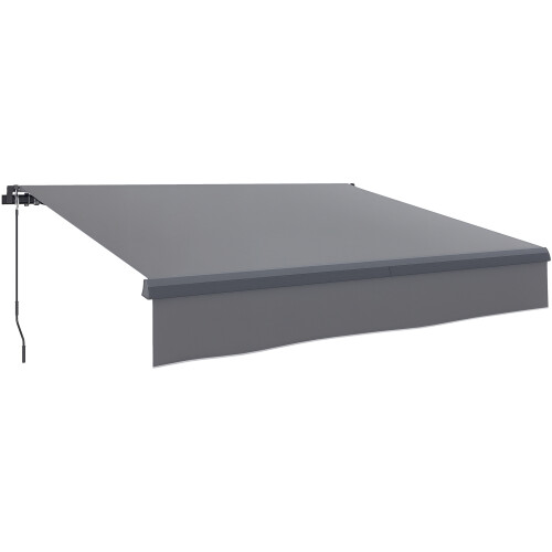 Outsunny Toldo Manual Retráctil Gris 295 x 200 x 400 cm