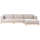 Beliani Corner Sofa 5 Seater VENG Fabric Light Beige Left Hand 1