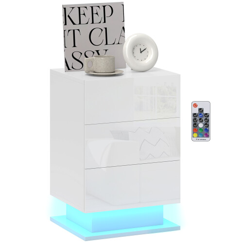 Homcom Mesita de Noche Blanco 40 x 35 x 60 cm