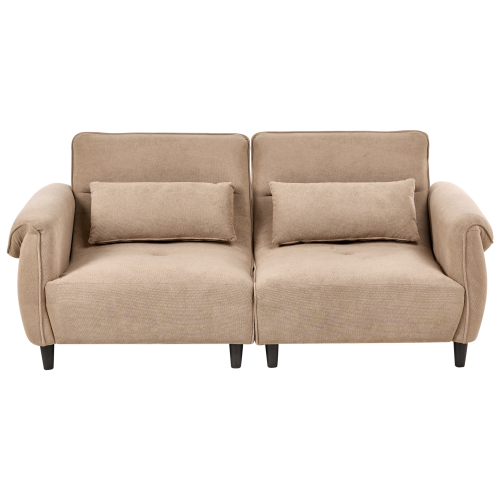 Beliani Sofa 3 Seater WETLAN Fabric Light Brown