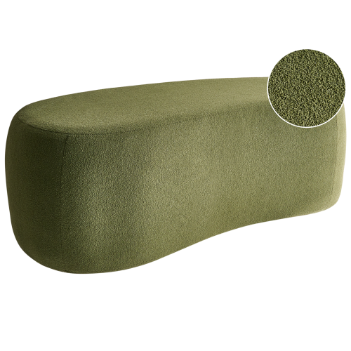 Beliani Pouffe BAYARD Boucle Green