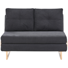 Sofa Bed 2 Seater JERSLEV Fabric Black