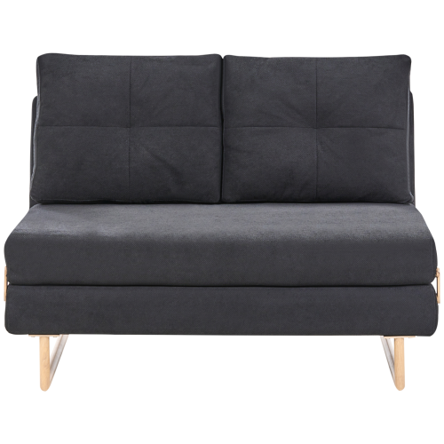 Beliani Sofa Bed 2 Seater JERSLEV Fabric Black