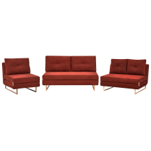 Living Room Set 6 Seater JERSLEV Fabric Red