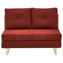 Sofa Bed 2 Seater JERSLEV Fabric Red