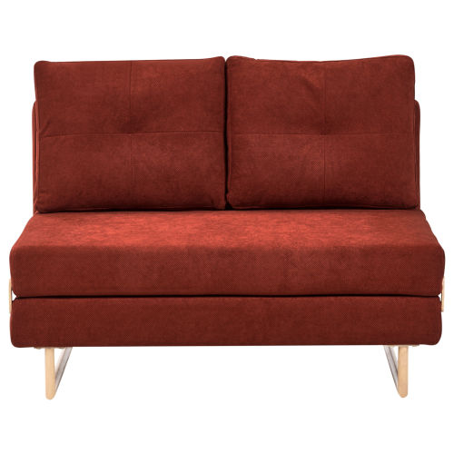 Beliani Sofa Bed 2 Seater JERSLEV Fabric Red
