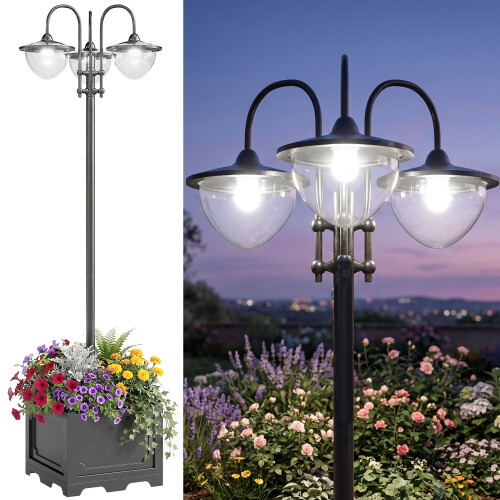 Outsunny Farol de Jardín Negro 60 x 55 x 189 cm