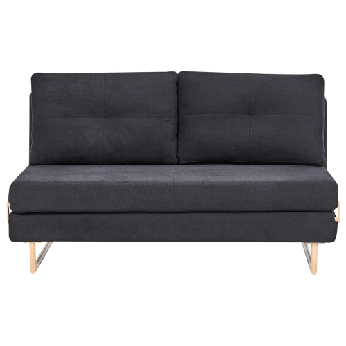 Beliani Sofa Bed 3 Seater JERSLEV Fabric Black