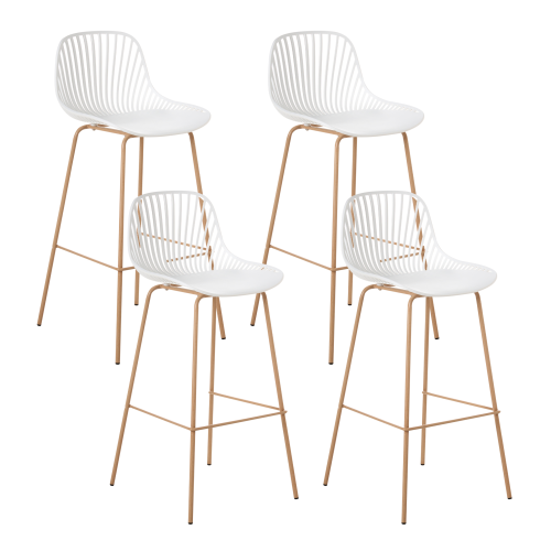 Beliani Set of 4 Bar Chairs KLEVE White