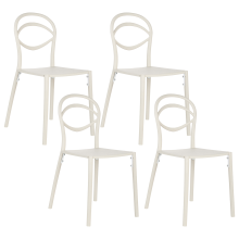 Set of 4 Garden Chairs COVOLO Off-White