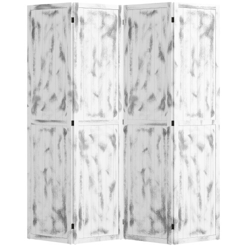 Homcom Biombo Separador Blanco 160.5 x 1.8 x 170 cm