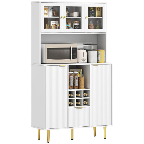 Homcom Alacena de Cocina Blanco 100 x 40 x 180 cm