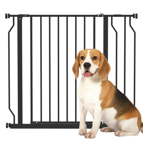 PawHut Barrera de Seguridad Negro 95 x 1.5 x 76 cm