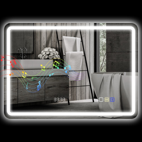 Homcom Espejo de Baño Gris 70 x 3.5 x 50 cm