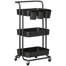 Carrito de Cocina Negro 42 x 38 x 86.5 cm