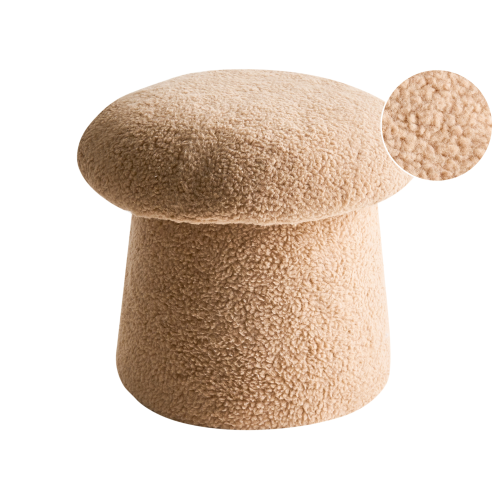 Beliani Pouffe EUFAULA Boucle Beige