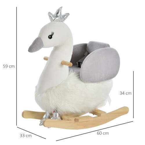 Homcom Caballo Balancín de Bebé Bicolor 60 x 33 x 59 cm 2